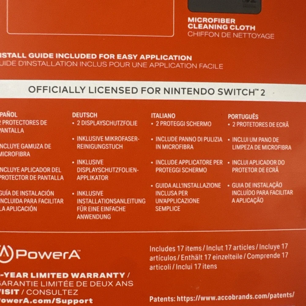 PowerA Screen Protector for Nintendo Switch 2 Pack Of Two New‎ Unopened